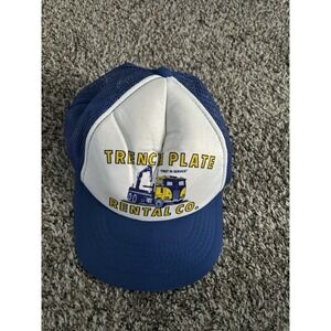 Vtg Trench Plate Rental Co. SnapBack Hat Vernon Headliner Korea OSFM